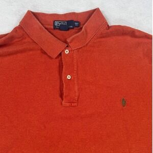 Polo Ralph Lauren Mens 3XLT Tall Orange Cotton Pique Short Sleeve Polo Shirt